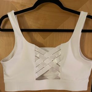 CARBON38 Basket Weave X-Back Bra (Pure White)